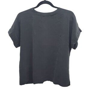 Dana Brooke‎ Women's Vintage Black 100% Silk Back Button Up Blouse Top Size 10